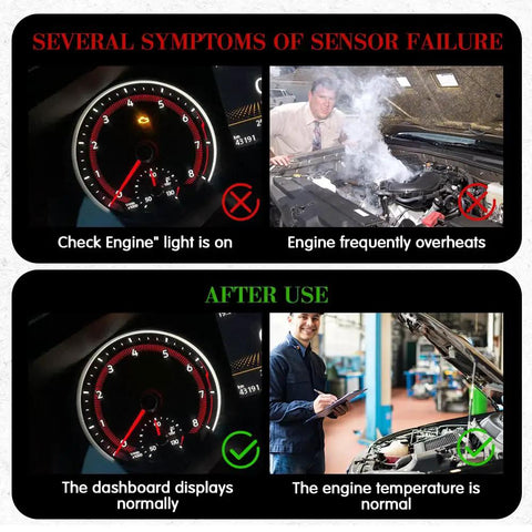 Keep Your Daily Driver From Getting Fried With This Bolt On Radiator Coolant Fan Switch And Engine Temp Sensor Replaces Oem 37760P00003 Fits Most Rides Smoothly, dashboard before and after sensor installation.