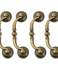 Four Piece Old School Vintage Drawer Pulls Set Antique Wardrobe Handles Alloy Cabinet Hardware For Dresser Cabinets And Furniture Makeover Decorative Home Improvement Knobs