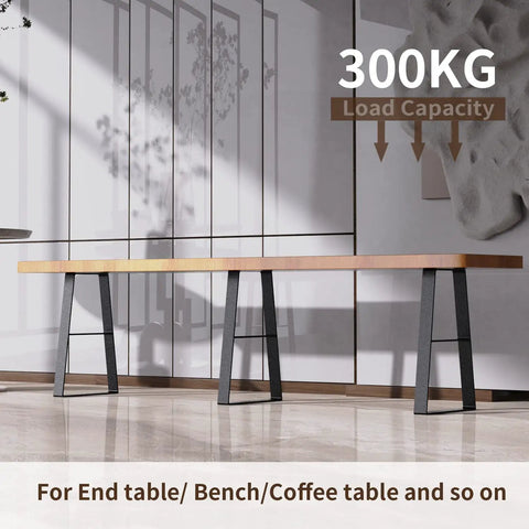 18 Inch Black Trapezoid Metal Bench Legs Set Of 3 Built To Last For Heavy Duty Furniture Sturdy Table And Bench Supports