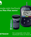 Ultra Plus Flex Compatible Diabetic Test Strips, 60 Count Two Box Pack, 30 Strips Per Box with glucose meter display
