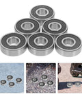 Sick 8 Piece 608RS Black Roller Skate Bearings With Pro Grade Carbon Steel Design For Loud Spins And Low Friction Glide Runs Smooth On Indoor Quads Or Longboards At Night No Grind Resistance Or Squeaky Wheels Ruining Your Ride Quality, 608RS bearings set