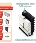 Tough As Nails Deck Railing Glass Spigot Clamp With Side Mount Bracket, Heavy Duty Commercial Pool Fence Hardware, Adjustable glass steel fixer with rubber spacer.