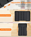 Beefy Expandable Large Silverware Drawer Organizer For Kitchen Drawers Adjustable Cutlery Tray visible in expansion modes.