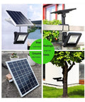 Top Shelf Solar Floodlights Featuring No Sweat Dusk To Dawn Sensor And Weatherproof Remote Control For Badass Garden And Street Lighting, mounted on wall and ground