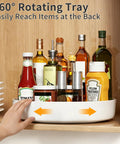 Boost Your Pantry Game With This 11 8 Inch Lazy Susan Turntable Game Changer featuring rotating tray with condiments.