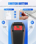 Bluetooth 2D QR Code Scanner With Zebra Scan Engine showing wireless connection options and switch button for tablets and POS systems
