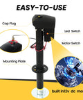 Beefy 12V Tongue Jack 4000 Lb A Frame Trailer Jack With 18 Inch Travel Drop Foot LED Light 6 Inch Adjustable Footpad