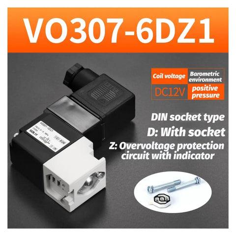 High Performance Pneumatic Solenoid Valve Combo Kit Featuring The Awesome VO307 Series VO307-6DZ1 with DC12V socket.