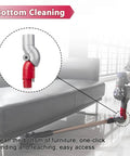 Top And Bottom Adapter For V7 V8 V10 V11 Cordless Vacuum Quick Release Tool Deep Reach demonstration under sofa
