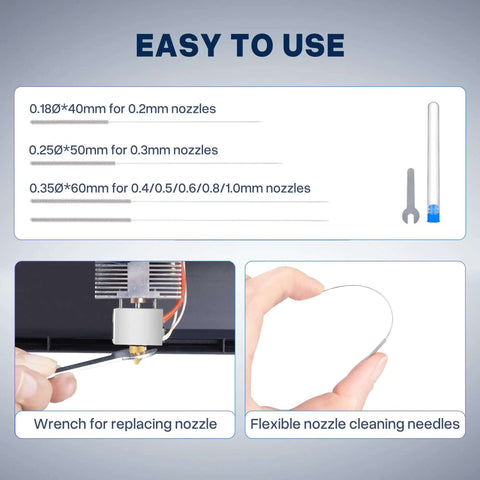 MK8 Brass 3D Printer Nozzle Set All In One Upgrade Kit With 26 Piece Multi Size 0.2mm-1.0mm includes tools for easy use