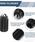 Heavy Duty High Carbon Steel M14 Ball Plungers 10 Pack 25mm Hex Socket spring loaded plunger with hexagonal design and durable finish.