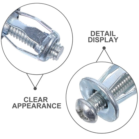 Petal Style Metal Expansion Nuts And Hollow Wall Anchors Kit For Drywall And Ceiling Installations, Secure Fastening For Home Improvement, 35-Piece Screw Jack Nut Set, Durable DIY Construction Hardware, metal anchor close-up