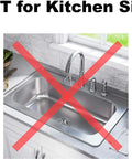 Crossed out image of kitchen sink illustrating non-use for Two Pack 2.25 Inch Top Diameter 1 Inch Basket Black Stainless Steel Sink Strainer Hair Catcher For Bathroom Utility Slop Laundry RV And Lavatory Drains With Rust Resistant Black Electroplated Coating.