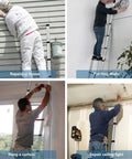 People using Twelve And A Half Foot Telescoping Ladder With One Button Retraction Thickened Tube for home and RV tasks.