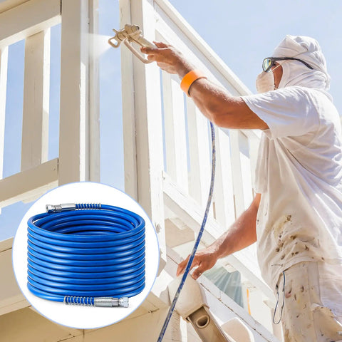 66 Foot Airless Paint Sprayer Hose Kit With Quarter Inch Npt Fitting Supports Up To 8500 Psi High Pressure for exterior painting.