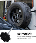 Spare Tire Hold Down Bolt Kit Universal Mounting Hardware Clamp Bolt For Cars next to a mounted spare tire on an SUV.