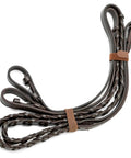Premium Havana Leather Laced Reins for Horses Non Slip Adjustable Hand Laced Grip Ride Ready Riding Training Dressage Equestrian Tack Hook and Stud Bit Ends