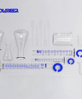 Comprehensive Lab Chemistry Glassware Set For Experiments With 10ml 50ml 100ml Graduated Cylinders and Beakers