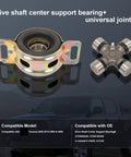 Drive Shaft Center Support Bearing and U-Joint Kit for Toyota Tacoma and Tundra vehicles displayed on black background.