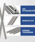 12 Pieces 304 Stainless Steel M3 Fully Threaded Rods 51mm Long With Right Hand Threads Includes 24 Hex Nuts Durable Rustproof Fasteners