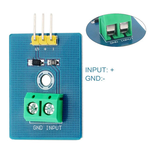 Analog Ceramic Piezo Vibration Sensor Module For Arduino DIY Kit Plug And Play With Analog Signal Output Supports 3.3V To 5V Easy To Use Vibration Detector For Microcontrollers And Robotics Projects. Blue PCB with green screw terminal