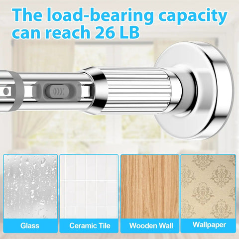 Heavy Duty No Drilling Shower Curtain Rod For Windows Or Patio Extends From 41 To 126 Inches with quick lock tension rod
