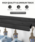 Ceiling Mount Bypass Sliding Door Hardware Rail Kit 48 Inch In Black Aluminum For Wood Doors, Do It Yourself Easy Install Track System.