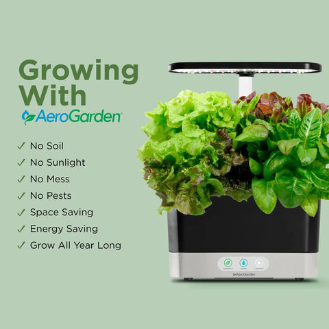 Indoor Hydroponic Garden With LED Grow Light For Year Round Harvest Holds Up To Six Pods Compact Countertop Herb And Veggie Kit For Easy No Soil Home Grow