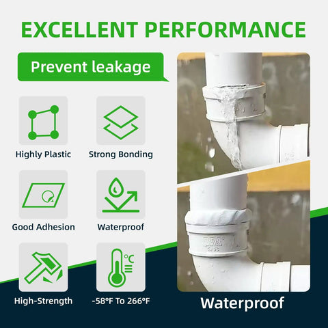 Two Part Epoxy Putty 200g Fast Repair Filler For Metal Wood Tile Ceramics Bonding And Sculpting High Strength Paintable shown sealing pipe leak.