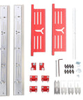 Components of Slab Flattening Router Sled for Woodworking Aluminum Alloy Slab Jig, showing assembly parts for up to 23.23 inches wide boards.
