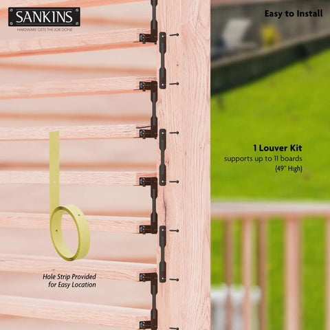 Deck Sunblind System Window Louver Kit for Pergolas and Shutters, Heavy Duty Adjustable Louver Brackets, Multi Angle Shade and Privacy Solution for Outdoor Blinds, Supports Up to 11 Boards