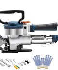 Ultra Lightweight Handheld Pneumatic Strapping Tool Absolute No Brainer Badass Workhorse For PP And PET Strapping Bands Half And Three Quarter Inch Killer Grip Sealer with tools and gloves.