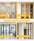 Image of Complete Bifold Door Hardware Kit With Steel Track Two 48 Inch Folding Door Tracks Connectable To 96 Inches in various home uses.