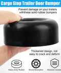 Close-up of 2.5 Inch Trailer Ramp Door Bumper Kit With Round Rubber Stops held in hand, showing rubber material and thickness.