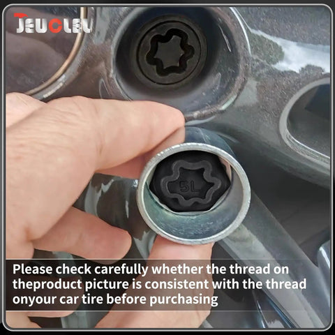 All In One 12 Piece Wheel Locking Nut Key Kit For Mercedes Benz Vehicles in use on car tire