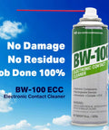BW-100 electronic contact cleaner aerosol can with green and white label, 8 oz, front view
