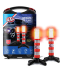 LED Road Flares For Vehicles With Three Alert Modes Flashing Red Solid Red And White Flashlight with package