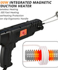 Heavy Duty Magnetic Induction Heater Kit For Yanking Stuck Rusty Bolts And Bearings 2500W with ergonomic grip and heating coil.