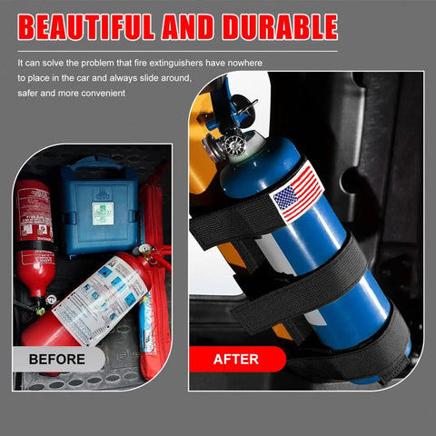 Gotta Have Badass Fire Extinguisher Mount Adjustable Roll Bar Safety Strap For Jeep Wrangler Gladiator Durable Nylon Belt American Flag Design Off Road Vehicle Essentials Heavy Duty Ride Gear