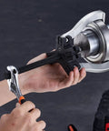 Gear Puller Set With 3 Inch And 7 Inch Pullers, 3 Jaw Gear Bearing Flywheel Pulley Removal Tool in use on metal rod.