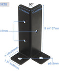Front view of 8Pcs Adjustable Post Anchor Brackets Kit Heavy Duty Wood Fence Base Brackets fits 1.5x1.5 to 4x4 posts, size details shown.