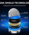 Heavy Duty 24 Pack CR2032 Batteries 3V Lithium Coin Cells With Child Resistant Sealed Wrap For AirTag Key Fobs And Office Remotes showing leak-shield technology layers.