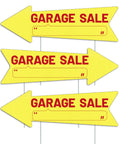 Garage Sale Sign With Stakes Waterproof Reusable Double Sided Arrow Signs 16x5 Inches Plastic Yard Sale Supplies Directional Arrows To Grab Attention And Bring In Shoppers 3 Pack, yellow arrow signs