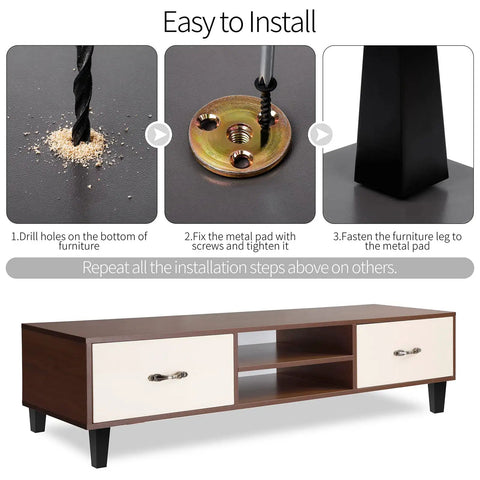 Installation guide for eight piece set of solid wood square sofa legs 6 inch replacement feet for couch armchair bed dresser cabinet