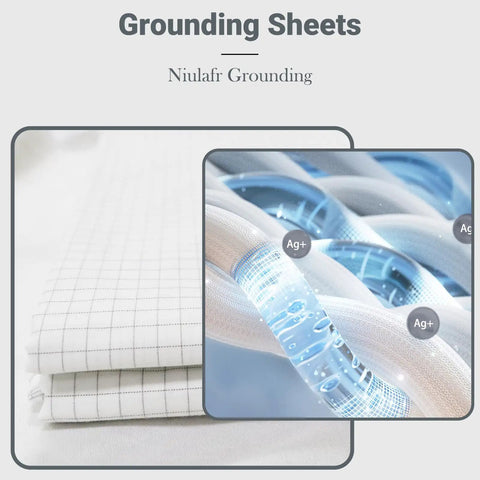 Grounding Flat Sheet With 10 Percent Silver Fiber For Deep Sleep That Feels Like A Dream And Natural Health Benefits, close-up view
