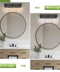 Three Light Matte Black Vanity Light With Clear Glass Shades For Bathroom Mirror Over Vanity 22 Inch Modern Wall Sconces