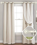 Farmhouse Curtain Rods For Windows 36 To 88 Inches Heavy Duty Adjustable Drape Rod With Vintage Coastal Texture Finials Antique White Finish for Bedroom