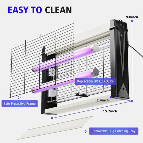 Indoor Bug Zapper For Home And Business And Restaurants 20W High Voltage Fly Trap Grid At 2800V With Protective Mesh Guard