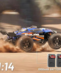 All Terrain 1 To 14 Scale RC Truck With 4WD For Off Road Fun, Fast Remote Control Car Up To 40 KMH, waterproof, dual batteries