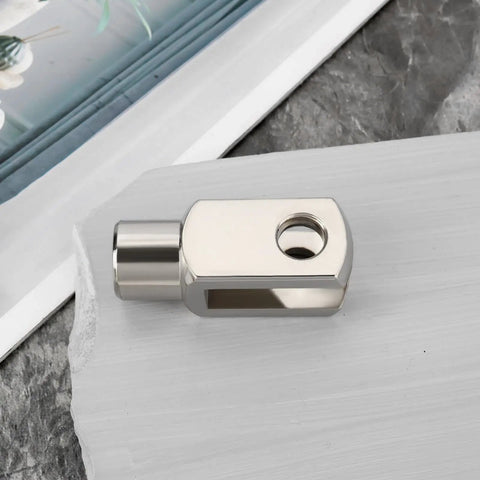 Beefy 4 Pack M10x1.5 Right Hand Thread Clevis Fork End Long Joint Zinc Plated Steel For Agricultural Equipment Construction Gear And Heavy Duty Hydraulic Systems, close-up